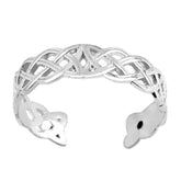 14K White Gold Celtic Knot Weave Design Cuff Style Adjustable Toe Ring fine designer jewelry for men and women